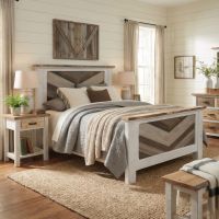 Coastal Nightstand: Some lifestyle images are created with AI for visualization purposes. Crafted from natural solid wood, each piece is unique and will vary.