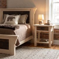 Rustic Cottage Nightstand: Some lifestyle images are created with AI for visualization purposes. Crafted from natural solid wood, each piece is unique and will vary.