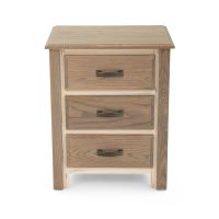 Rustic Harmony Red Oak and Ambrosia Maple 3 Drawer Nightstand