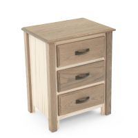 Rustic Harmony Red Oak and Ambrosia Maple 3 Drawer Nightstand