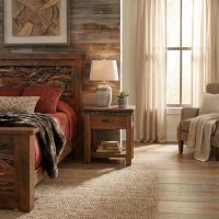 1 Drawer Nightstand: Some lifestyle images are created with AI for visualization purposes. Crafted from natural solid wood, each piece is unique and will vary.