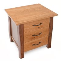 Modern Natural Three Drawer End Table or Nightstand