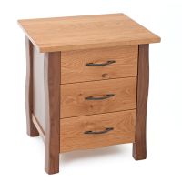 Modern Natural Three Drawer End Table or Nightstand