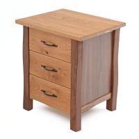 Modern Natural Three Drawer End Table or Nightstand