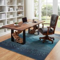 Natural Wood Desk: Some lifestyle images are created with AI for visualization purposes. Crafted from natural solid wood, each piece is unique and will vary.