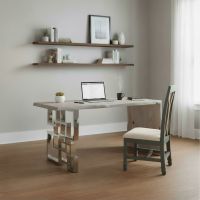Modern Live Edge Desk: Some lifestyle images are created with AI for visualization purposes. Crafted from natural solid wood, each piece is unique and will vary.