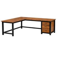 Ironwood L-Shaped Desk in Light Finish
