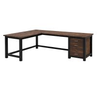 Ironwood L-Shaped Desk in Dark Finish