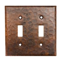 Oil Rubbed Bronze Hammered Copper Double Switch Wall Plate Cover