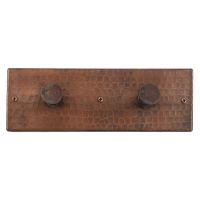 Oil Rubbed Bronze Hammered Copper Double Wall Hook