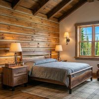 Rustic Nightstand: Some lifestyle images are created with AI for visualization purposes. Crafted from natural solid wood, each piece is unique and will vary.