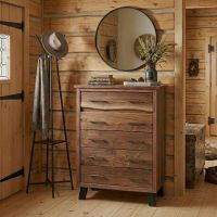 Rustic Chest: Some lifestyle images are created with AI for visualization purposes. Crafted from natural solid wood, each piece is unique and will vary.
