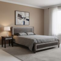 Bed: Some lifestyle images are created with AI for visualization purposes. Crafted from natural solid wood, each piece is unique and will vary.