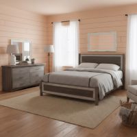 Modern Rustic Bed: Some lifestyle images are created with AI for visualization purposes. Crafted from natural solid wood, each piece is unique and will vary.
