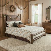 Wood Panel Bed: Some lifestyle images are created with AI for visualization purposes. Crafted from natural solid wood, each piece is unique and will vary.