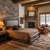 Cedar Panel Bed: Some lifestyle images are created with AI for visualization purposes. Crafted from natural solid wood, each piece is unique and will vary.