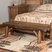 Olde Towne Rustic Half Log Bench