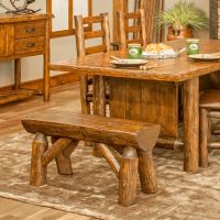 Olde Towne Rustic Half Log Bench