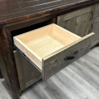 Olde Towne Rustic Log 3 Door Buffet Drawer Detail, Shown in Wyoming Finish