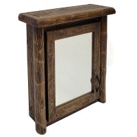 Olde Towne Log Medicine Cabinet in Barnwood Lager finish