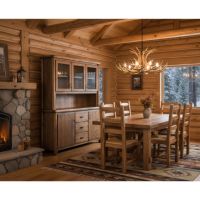 Rustic Cedar Hutch: Some lifestyle images are created with AI for visualization purposes. Crafted from natural solid wood, each piece is unique and will vary.