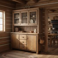 Rustic Dining: Some lifestyle images are created with AI for visualization purposes. Crafted from natural solid wood, each piece is unique and will vary.