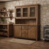 Log Buffet: Some lifestyle images are created with AI for visualization purposes. Crafted from natural solid wood, each piece is unique and will vary.