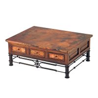 Pablo Hammered Copper 3 Drawer Coffee Table