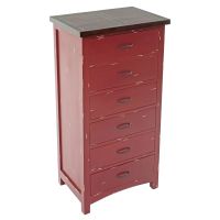 Cottage Sunrise Painted 6 Drawer Filing Cabinet shown in Red Harvest