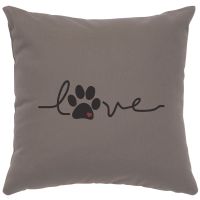 Paw Love Image Decor Pillow - Chrome Cotton