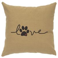 Paw Love Image Decor Pillow - Straw Linen