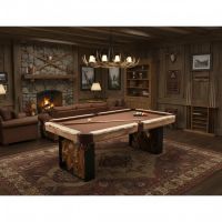 Teak Pool Table: Some lifestyle images are created with AI for visualization purposes. Crafted from natural solid wood, each piece is unique and will vary.