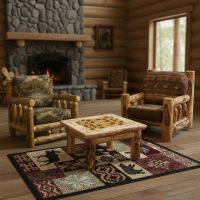 Checker Board Table: Some lifestyle images are created with AI for visualization purposes. Crafted from natural solid wood, each piece is unique and will vary.