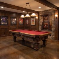 Barnwood Pool Table: Some lifestyle images are created with AI for visualization purposes. Crafted from natural solid wood, each piece is unique and will vary.