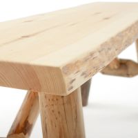 Detailing on Pine Log Bench
