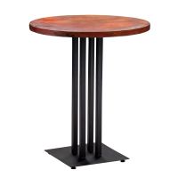 Placa 4-Leg Hammered Copper Pub Table - 36" Diameter - Standard Hammered Copper Top