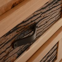 Poplar Bark & Metal Hardware Detail