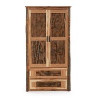 Poplar Grove Hickory Log 2 Drawer Armoire
