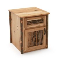 Poplar Grove Hickory Log Enclosed Nightstand - Hinge Left