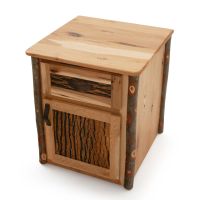 Poplar Grove Hickory Log Enclosed Nightstand - Hinge Right