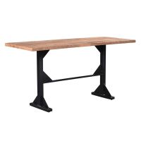Portland Rustic Industrial Barn Wood 30" Pub Table - Clear Table Top Finish