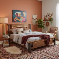 Some lifestyle images are created with AI for visualization purposes. Crafted from natural solid wood, each piece is unique and will vary.