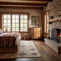 Rustic Walnut Dresser: Some lifestyle images are created with AI for visualization purposes. Crafted from natural solid wood, each piece is unique and will vary.