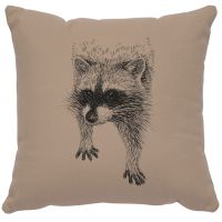 Raccoon Decor Pillow - Alabaster Cotton