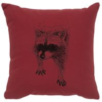 Raccoon Decor Pillow - Brick Cotton