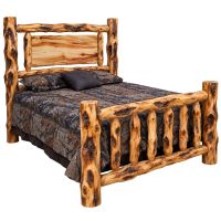 Beartooth Aspen Riverside Traditional Log Bed - Queen - Wild Panel & Gnarly Log