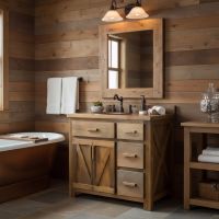 Vanity: Some lifestyle images are created with AI for visualization purposes. Crafted from natural solid wood, each piece is unique and will vary.