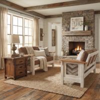 Barn Wood End Table: Some lifestyle images are created with AI for visualization purposes. Crafted from natural solid wood, each piece is unique and will vary.