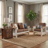 3 Drawer End Table: Some lifestyle images are created with AI for visualization purposes. Crafted from natural solid wood, each piece is unique and will vary.
