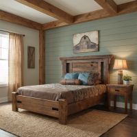 Rustic Barn Wood Nightstand: Some lifestyle images are created with AI for visualization purposes. Crafted from natural solid wood, each piece is unique and will vary.